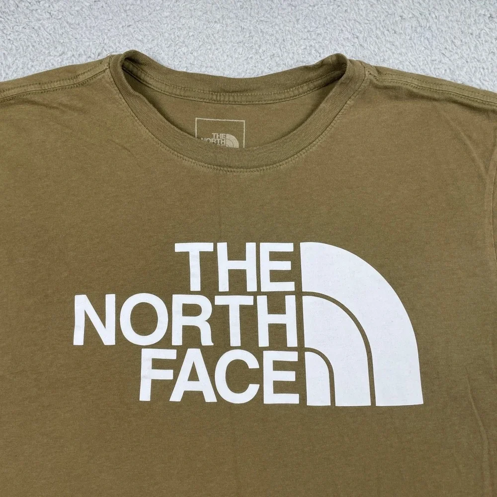The North Face Half Dome Logo T-Shirt Mens Large Brown Short Sleeve Cotton